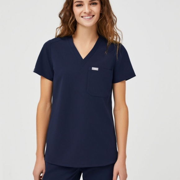 Figs Tops - Figs Catarina One Pocket Blue Scrub Top Size XS